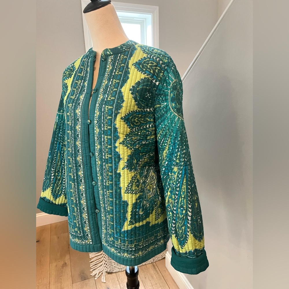 NWOT BLAIR Jacket Quilted Reversible Paisley Celestial Print